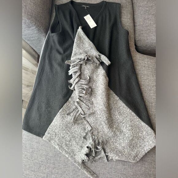 For Cynthia Womens Wool Sleeveless
Open Cardigan Sz XL Pockets Fringed NEW - Picture 7 of 10